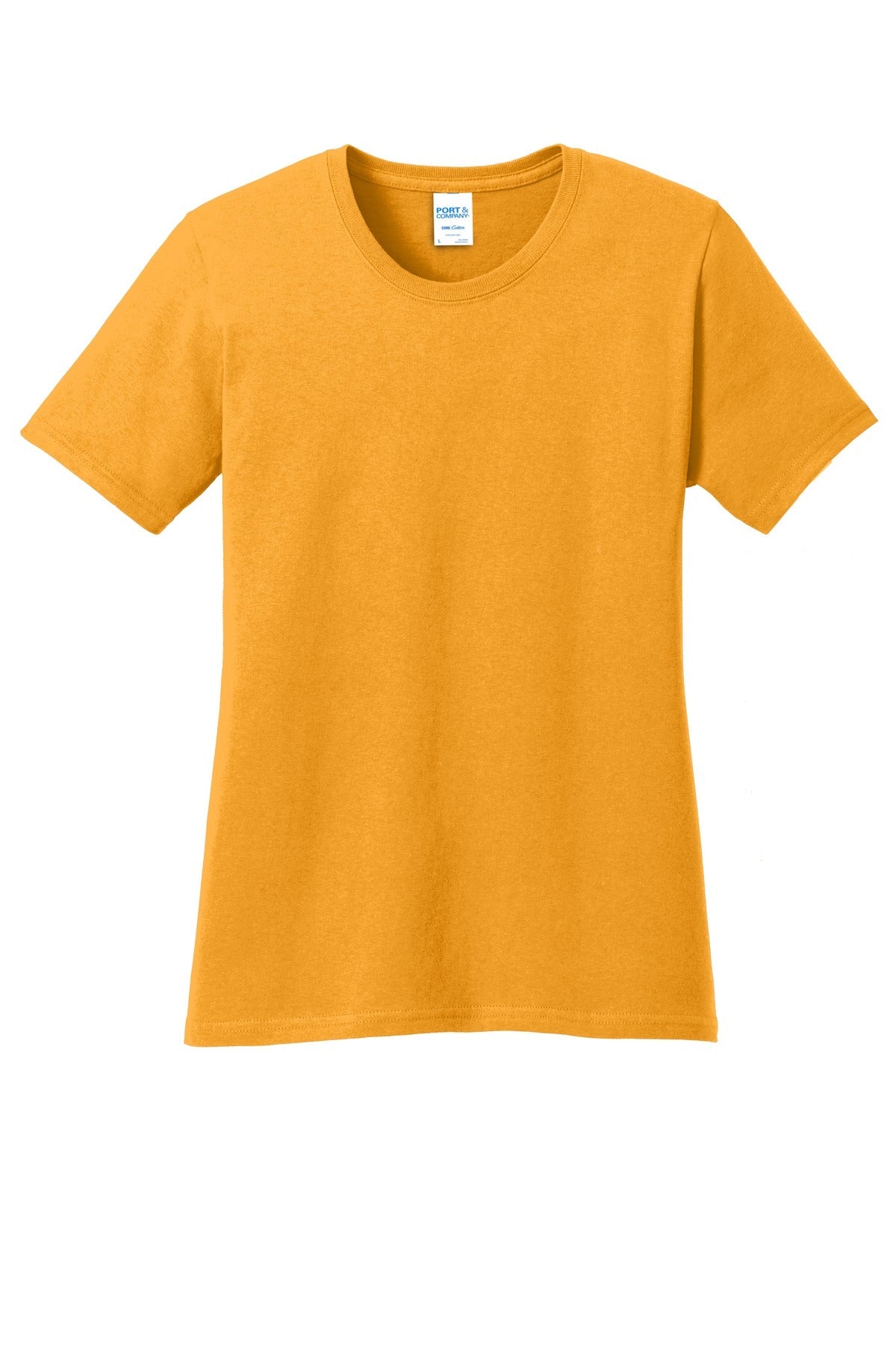 Front View of Gold Port & Co Women's Core Cotton Tee. LPC54
