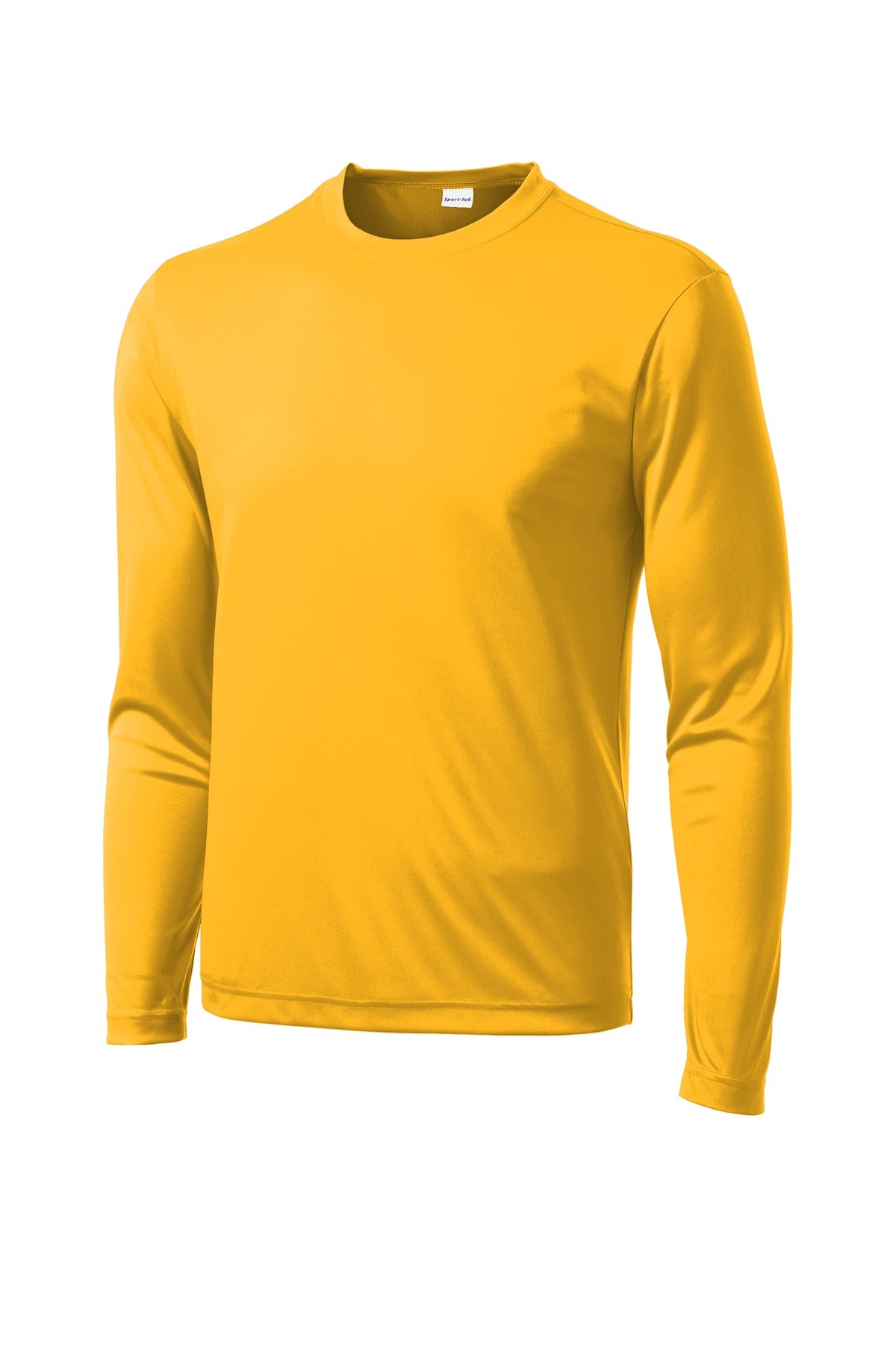 Front View of Gold Sport-Tek Long Sleeve PosiCharge Competitor Tee. ST350LS