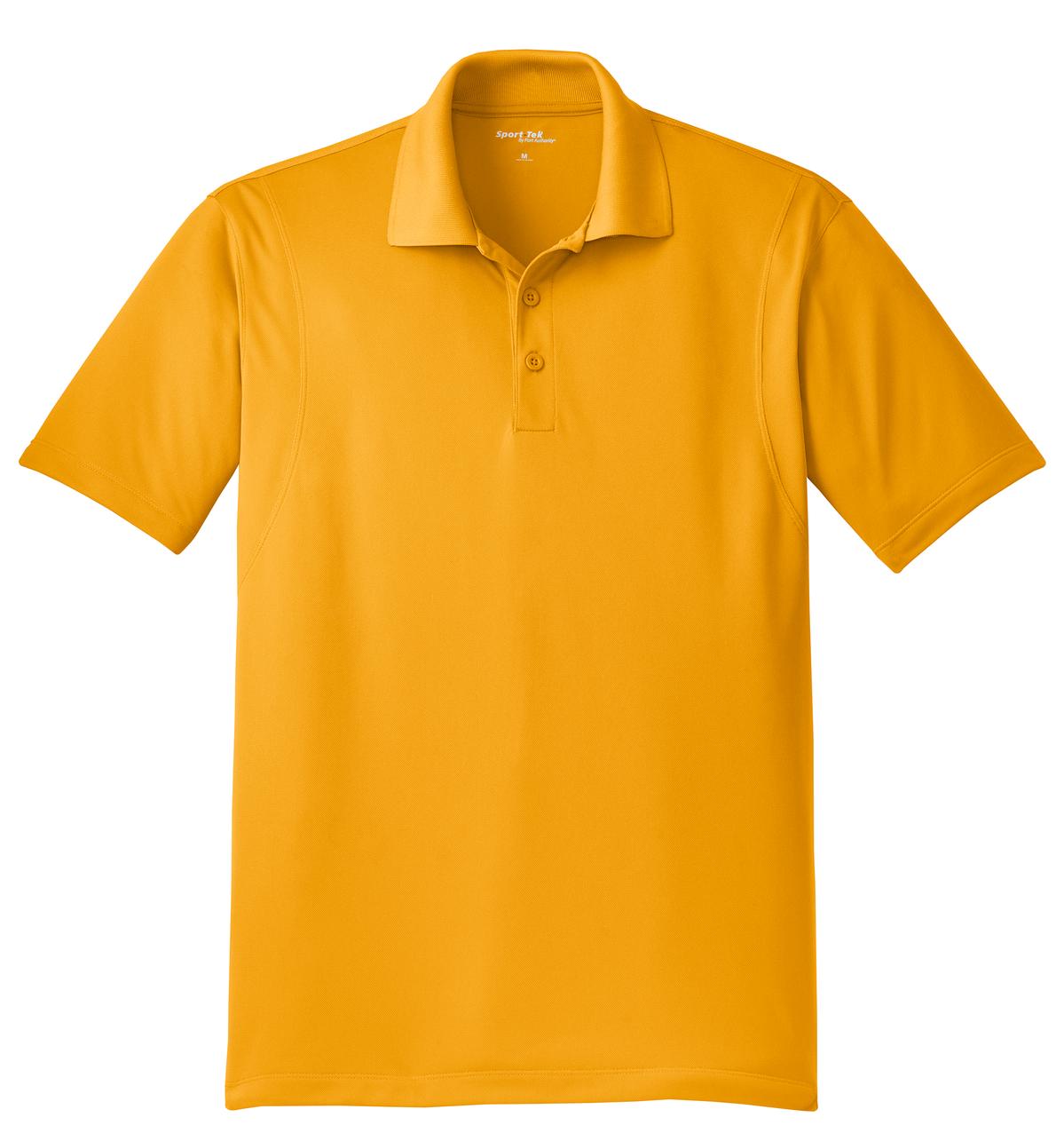 Front View of Gold Sport-Tek Micropique Sport-Wick Polo. ST650