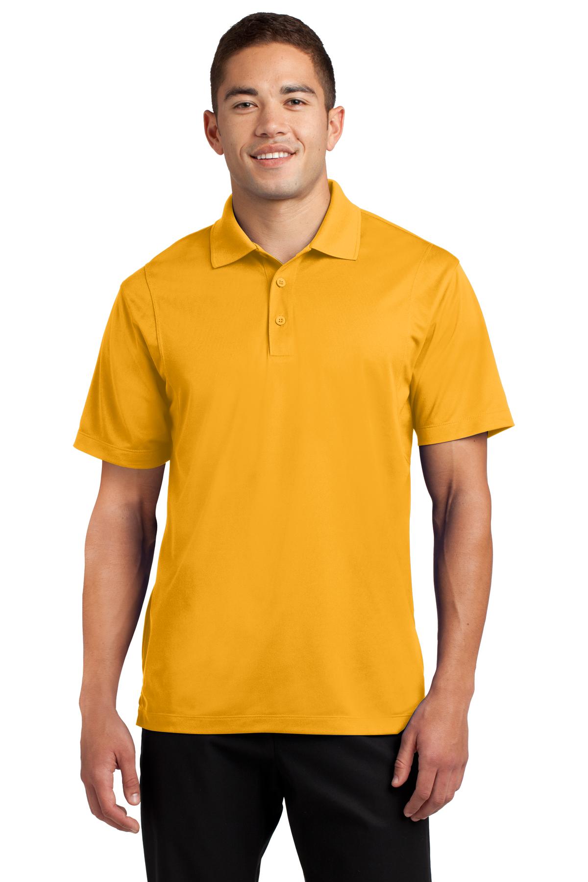 Front View of Gold Sport-Tek Micropique Sport-Wick Polo. ST650
