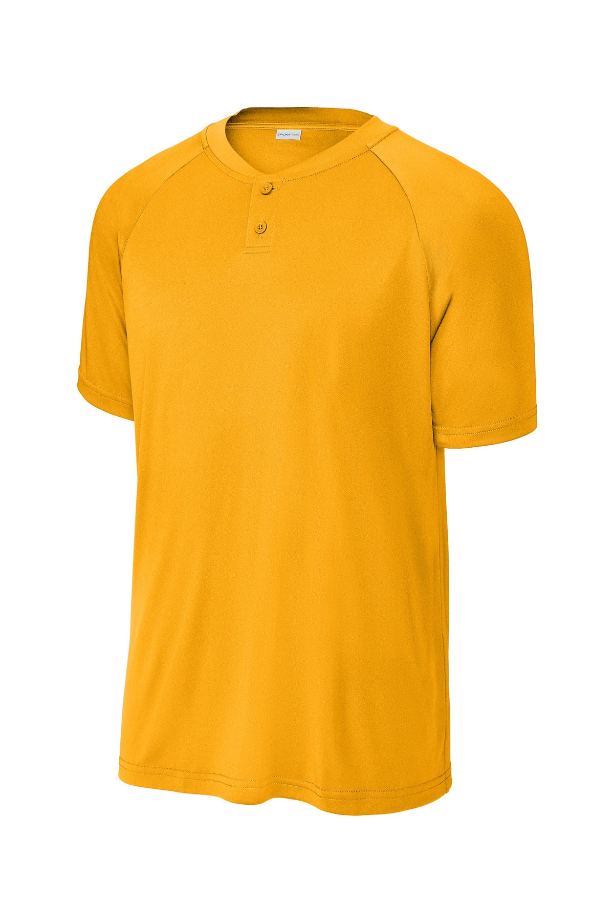 Front View of Gold Sport-Tek PosiCharge Competitor 2-Button Henley ST359