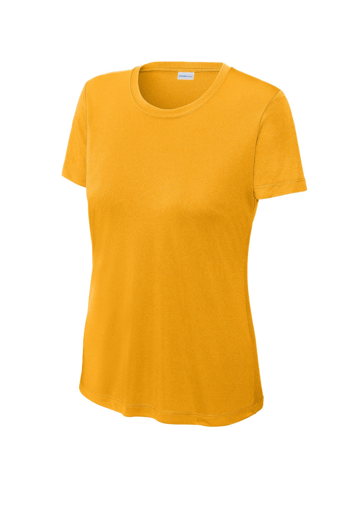 Front View of Gold Sport-Tek Women's PosiCharge Competitor Tee. LST350