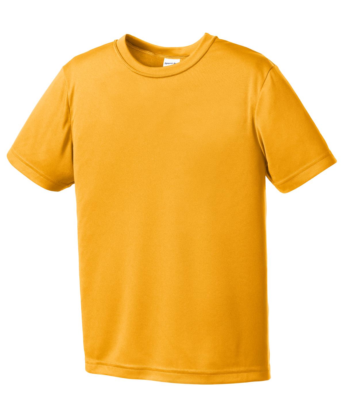 Front View of Gold Sport-Tek Youth PosiCharge Competitor Tee. YST350