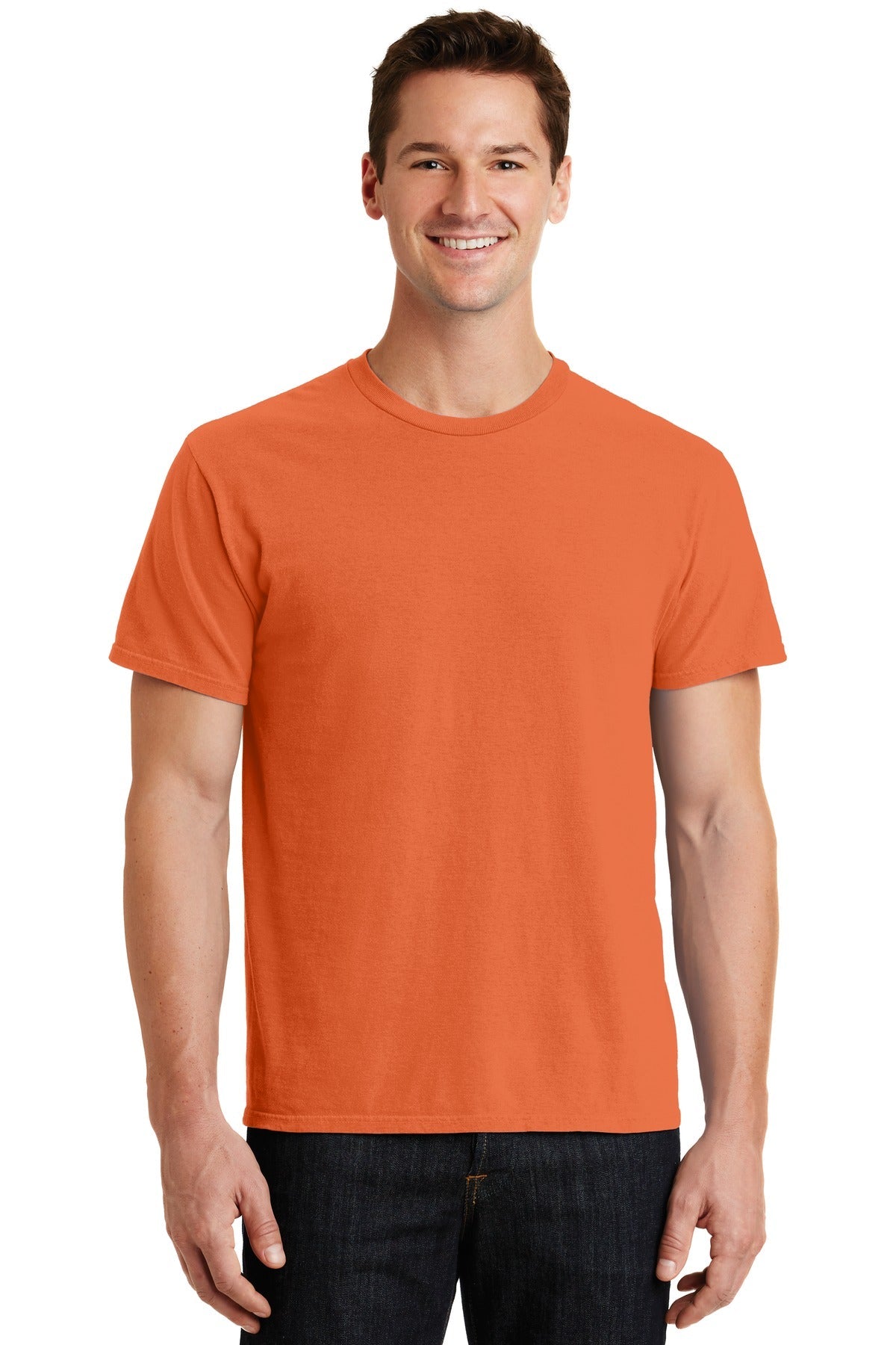 Front View of Goldfish Port & Co Beach Wash Garment-Dyed Tee. PC099