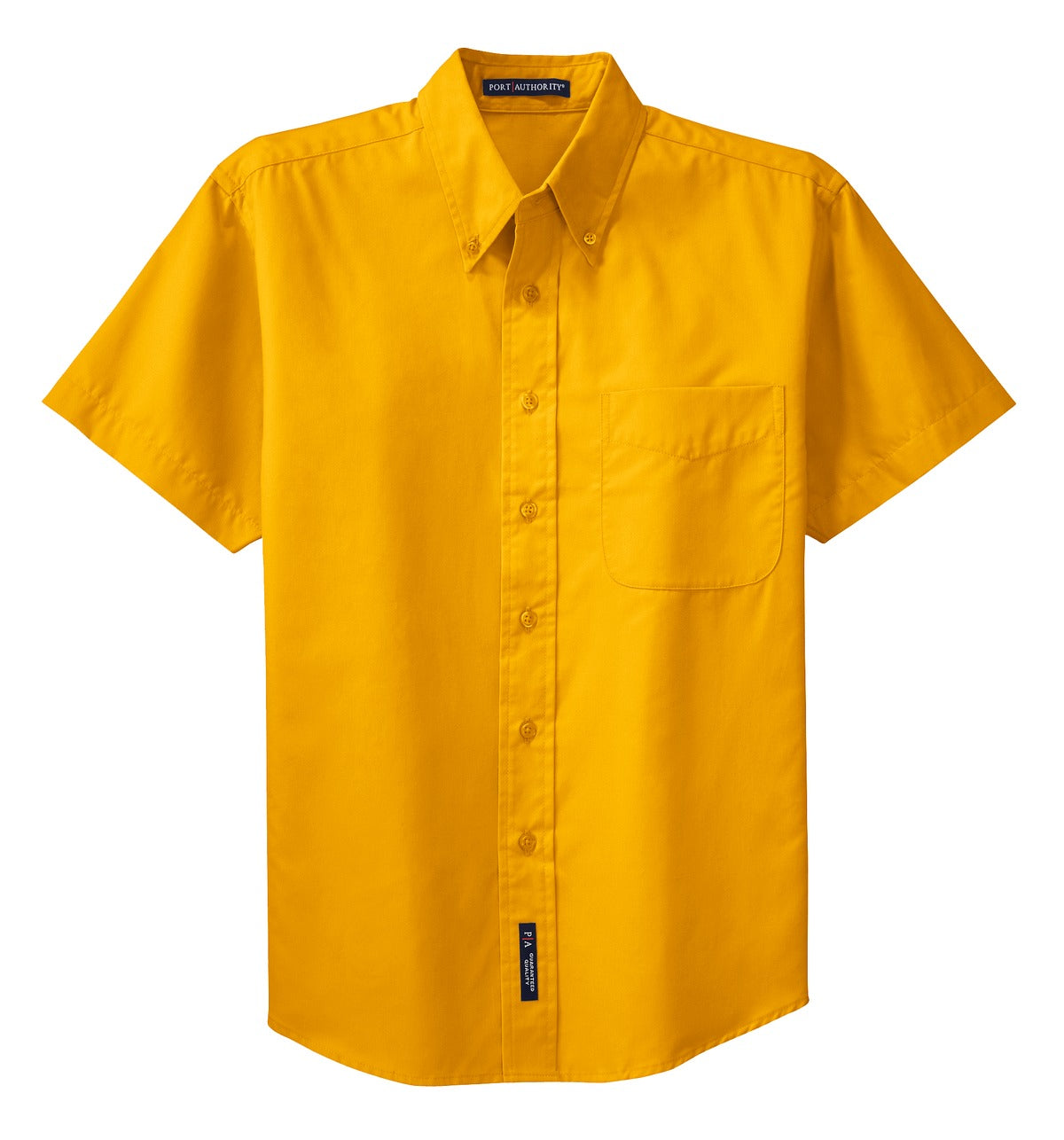 Front View of Gold/Gold Port Authority Short Sleeve Easy Care Shirt. S508