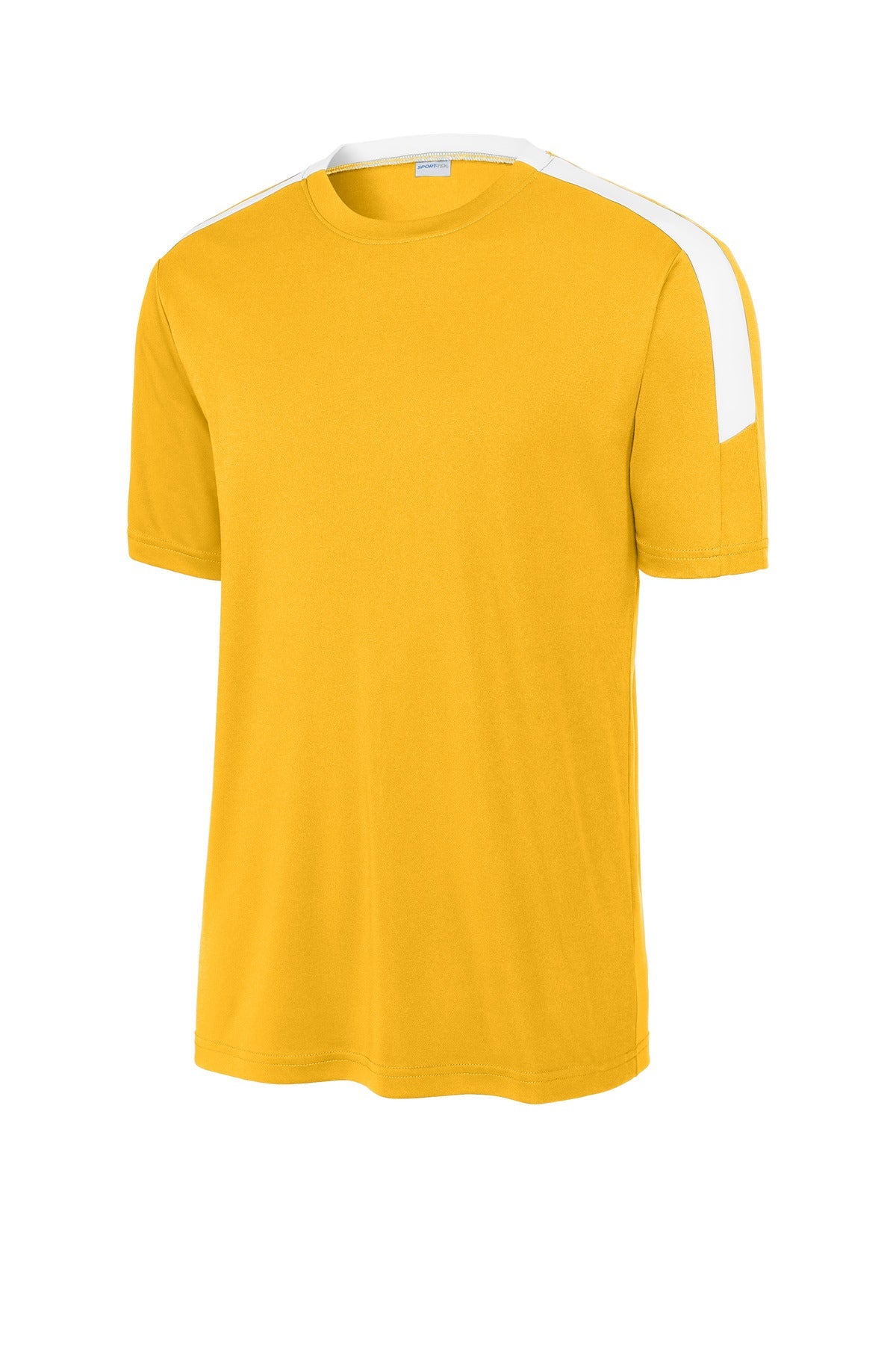 Front View of Gold/White Sport-Tek Competitor United Crew ST100