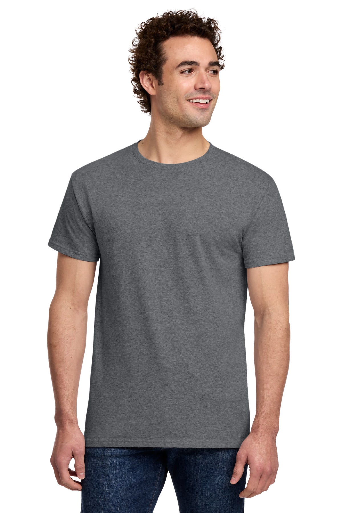 Front View of GphHeather Gildan Light Cotton Tee 3000