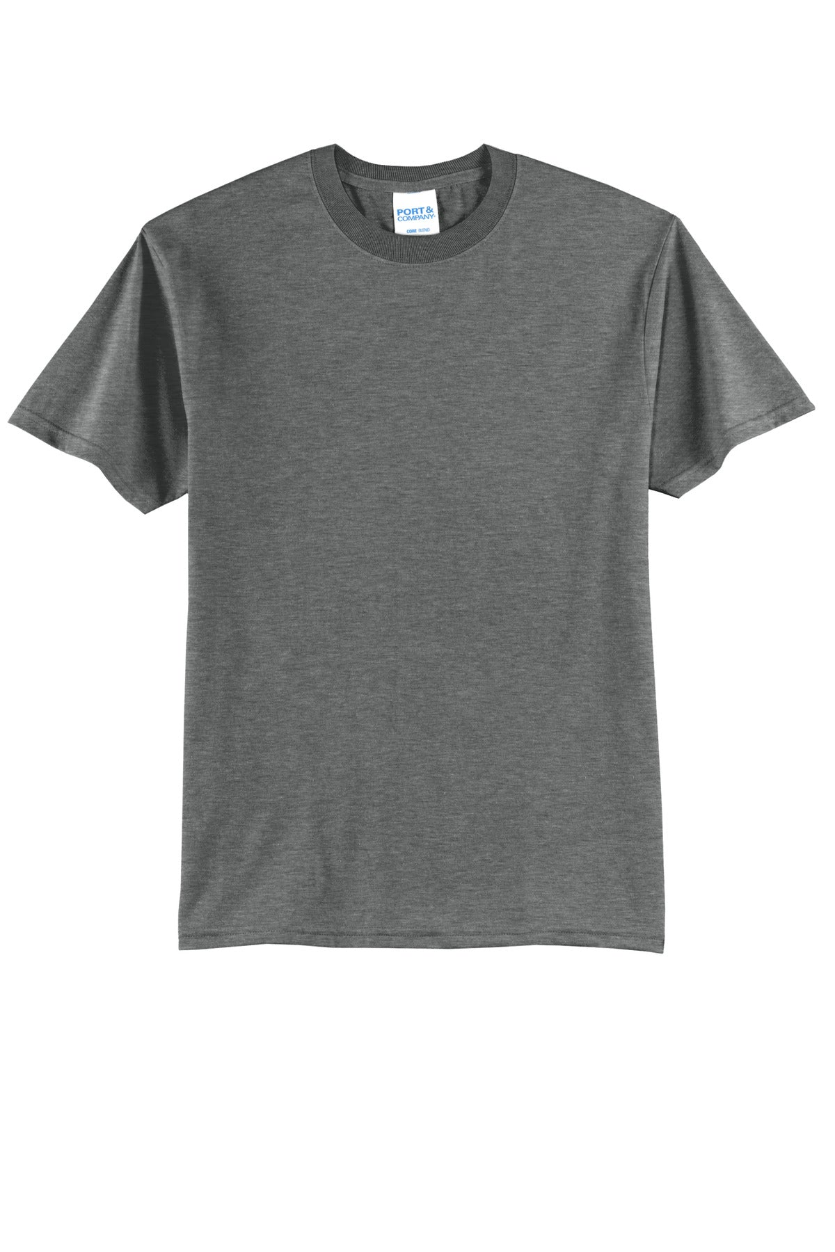 Front View of GphHeather Port & Co Core Blend Tee. PC55