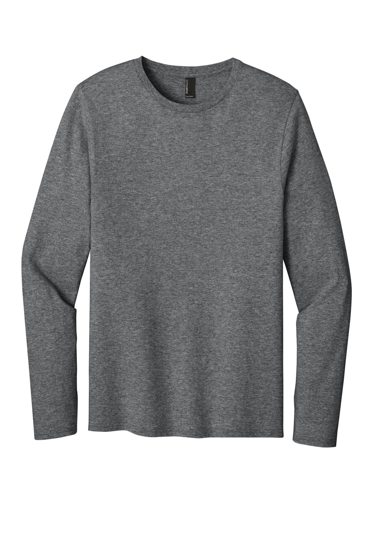Front View of GphHeather Port & Co Easy Cotton Long Sleeve Tee PC43LS