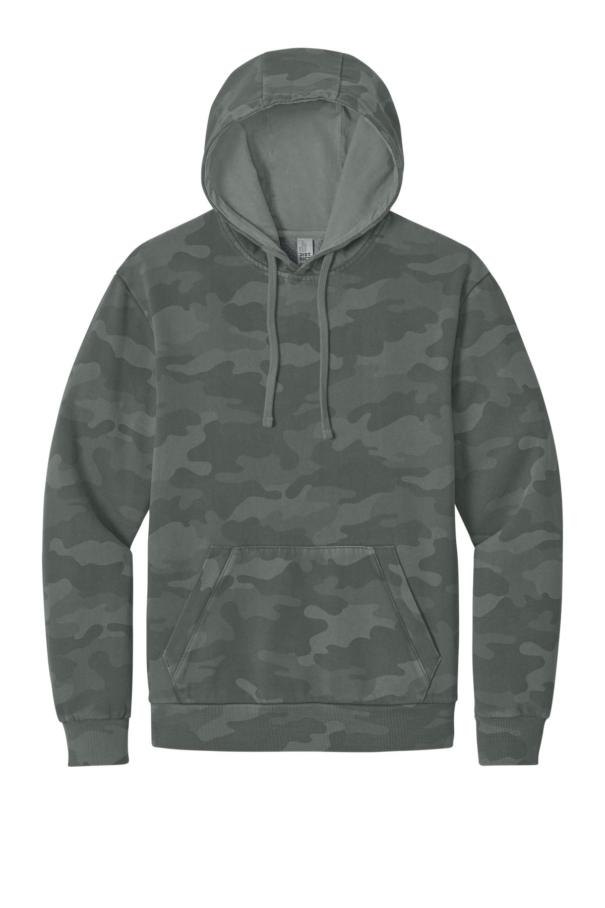 Front View of Graphite District Wash Camo Fleece Hoodie DT2200C
