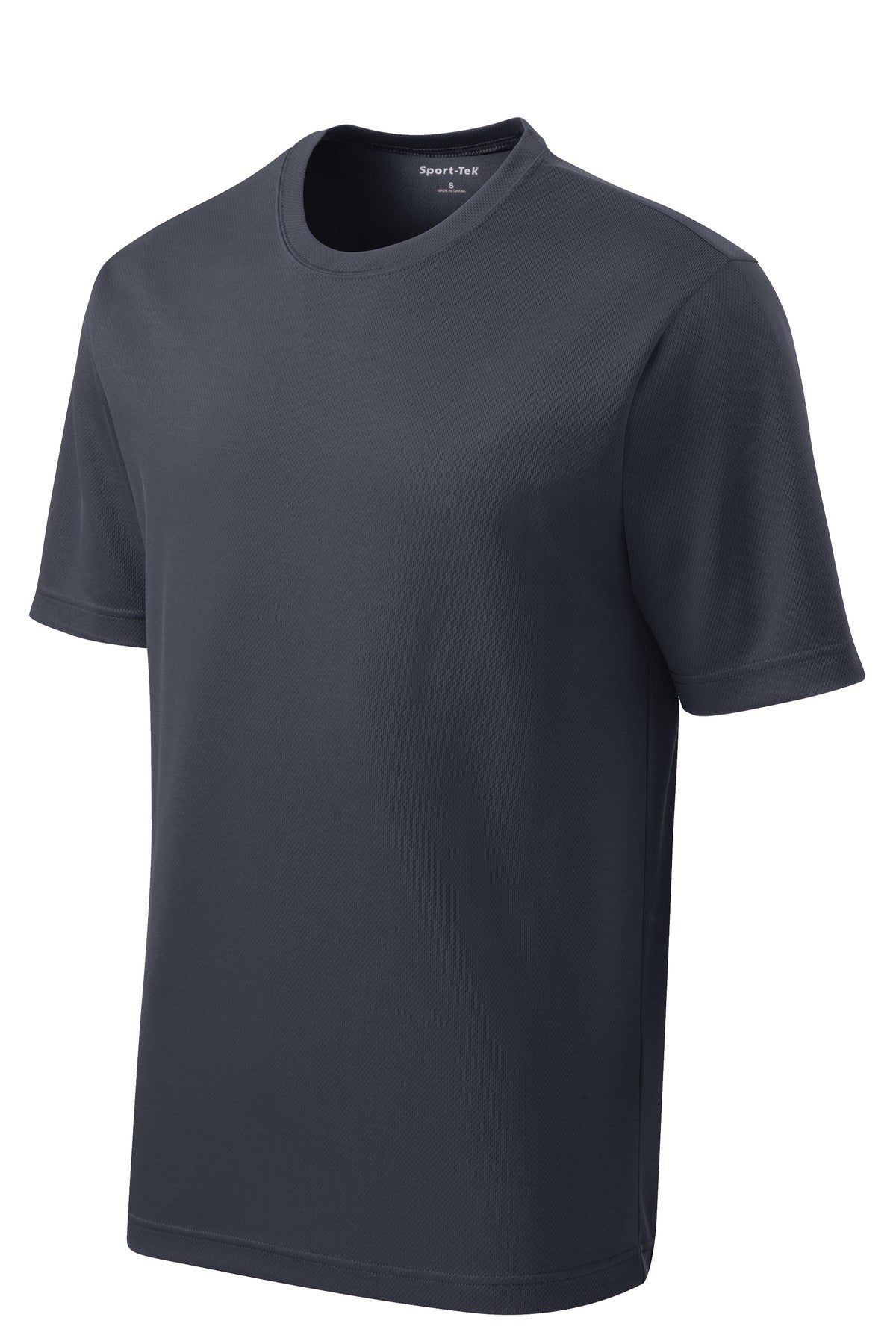 Front View of Graphite Grey Sport-Tek PosiCharge RacerMesh Tee. ST340