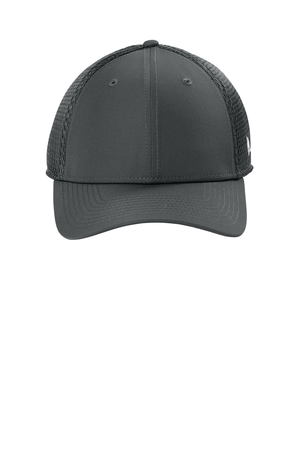 Front View of Graphite New Era 39THIRTY Performance Stretch Mesh Cap NE1130