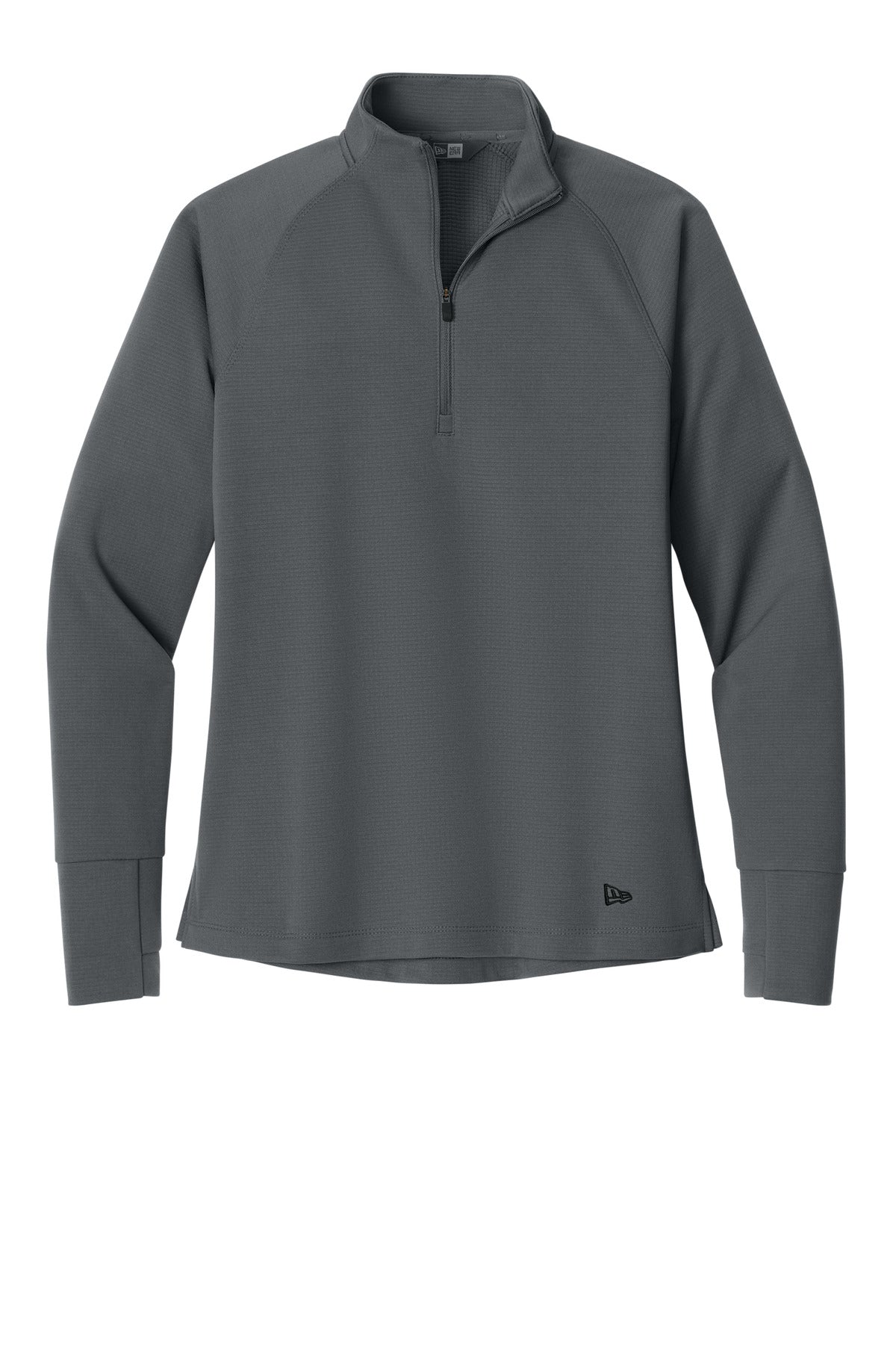 Front View of Graphite New Era Women's Stand Out 1/4-Zip LNEA515
