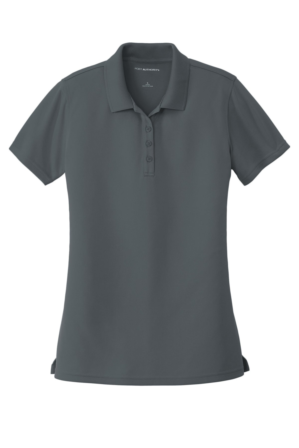 Front View of Graphite Port Authority Women's Dry Zone UV Micro-Mesh Polo. LK110