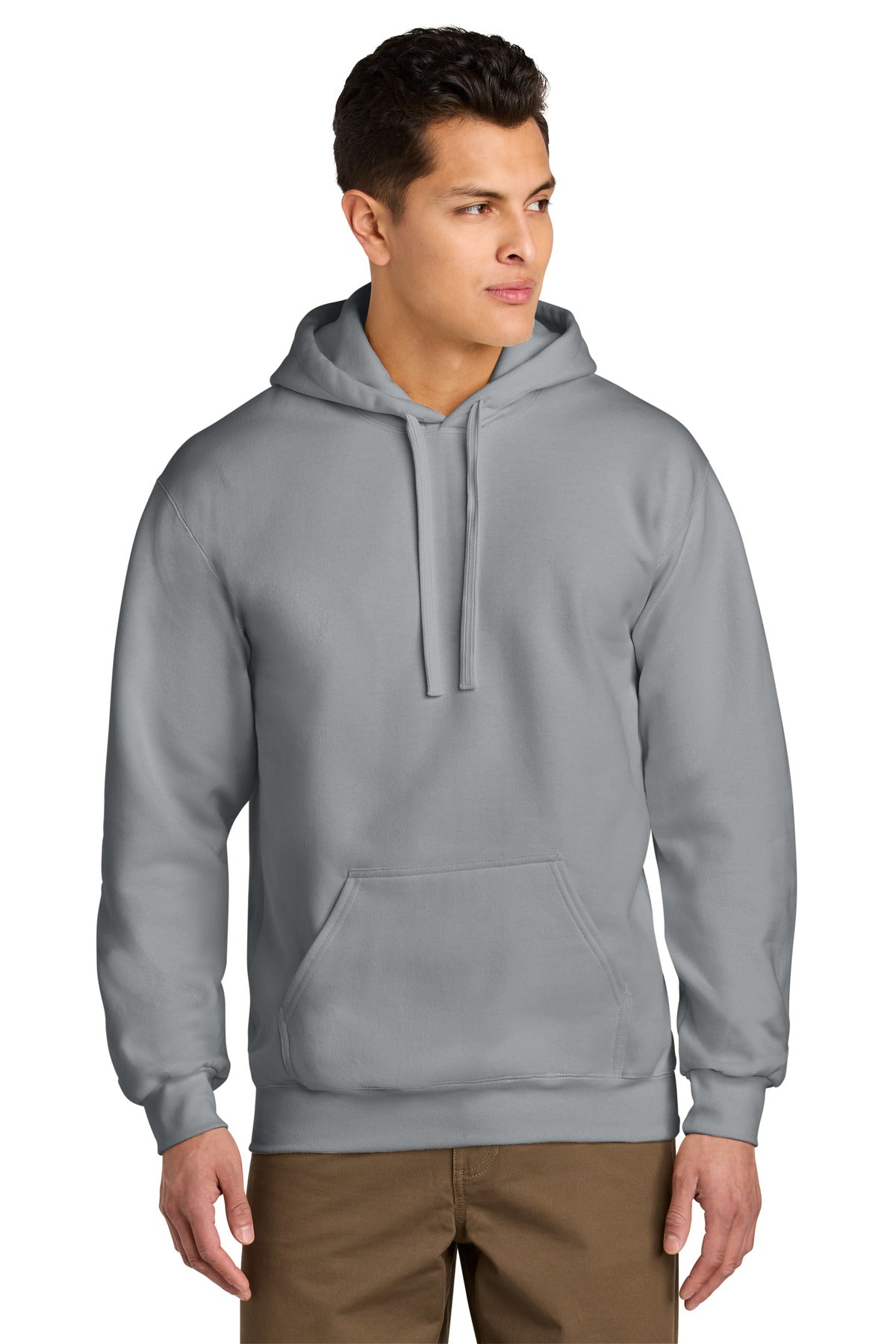 Front View of Gravel Gildan Hammer Maxweight Hooded Sweatshirt 19500