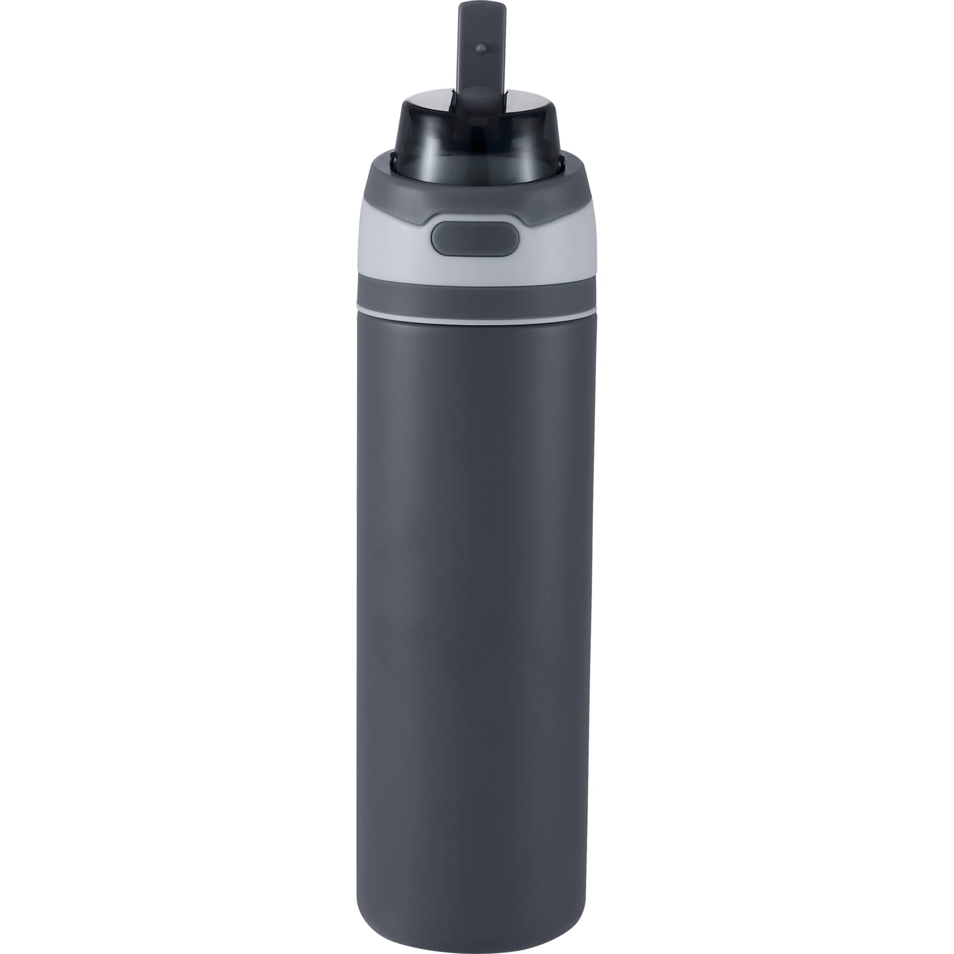 Front View of Gray Elvin 28oz Recycled Stainless Flip Straw Bottle plain
