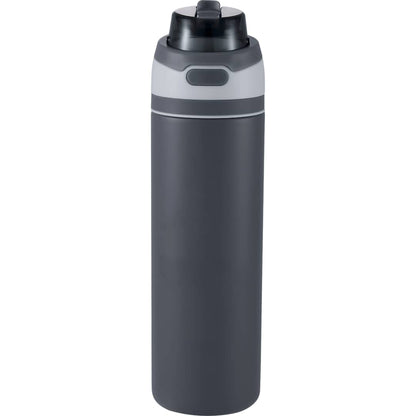 Front View of Gray Elvin 28oz Recycled Stainless Flip Straw Bottle plain