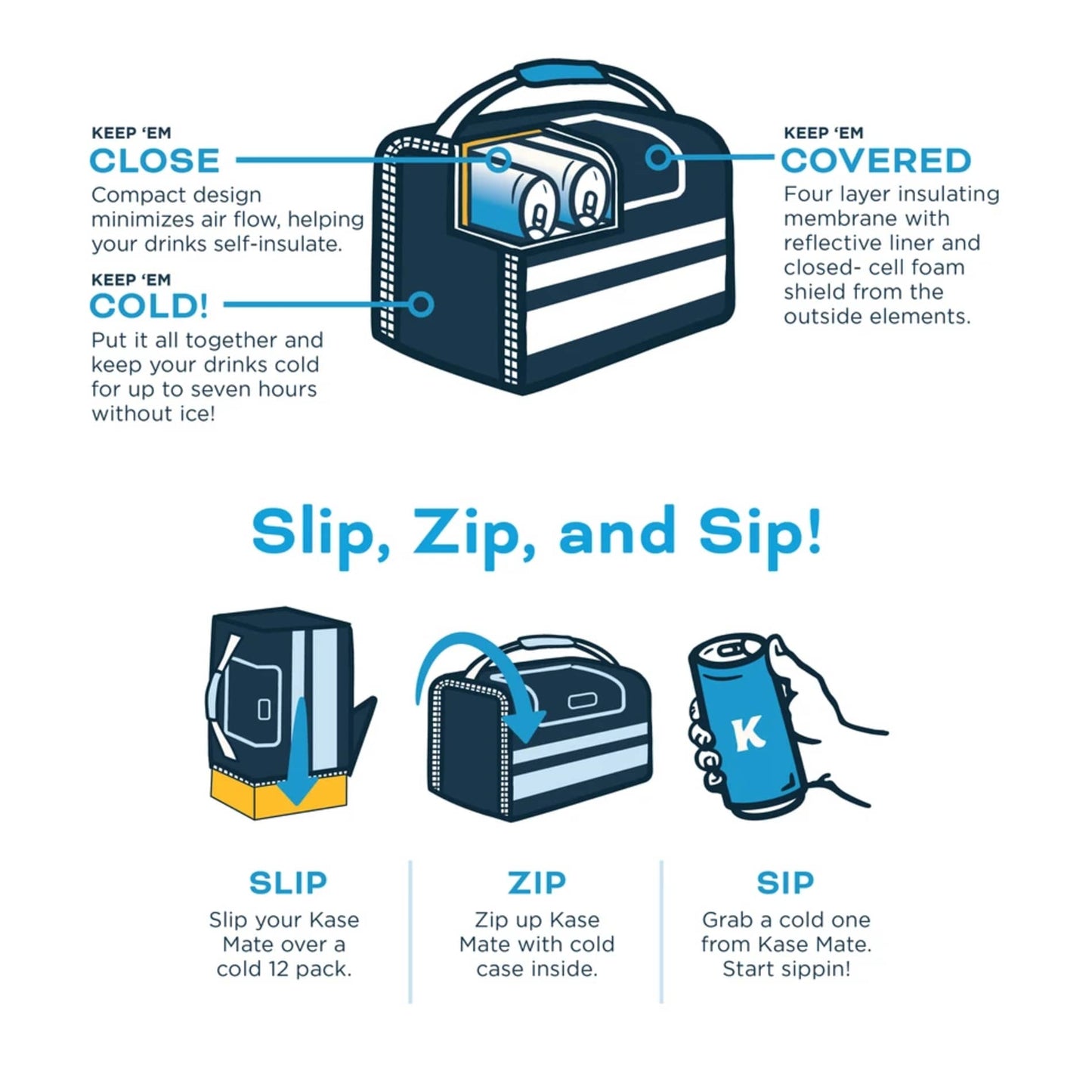 Front View of Gray Kanga Kase Mate 12-Pack Cooler