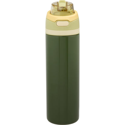 Front View of Green Elvin 28oz Recycled Stainless Flip Straw Bottle plain
