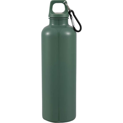 Front View of Green Race 25oz  Recycled Bottle with Carabiner plain