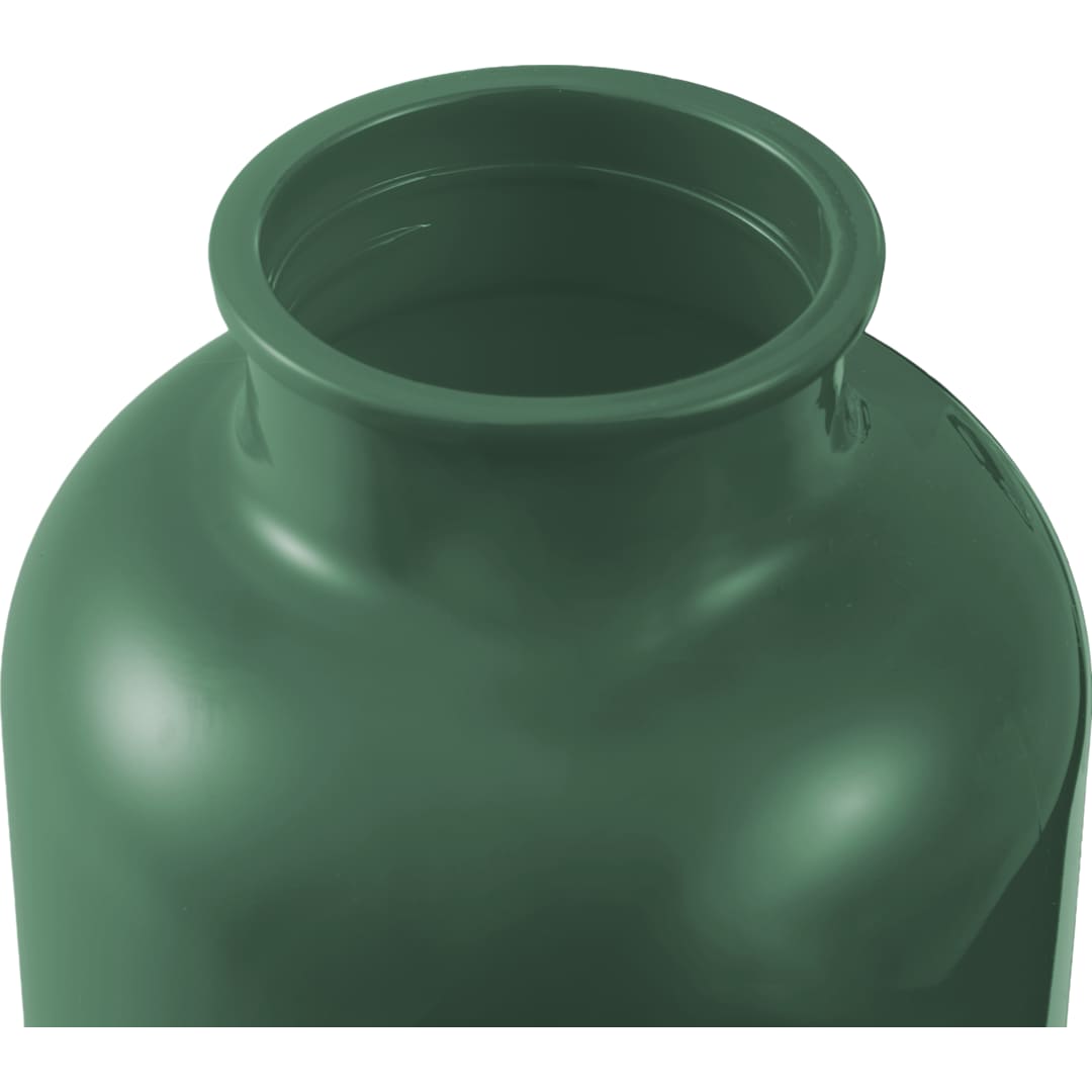 Front View of Green Race 25oz  Recycled Bottle with Carabiner