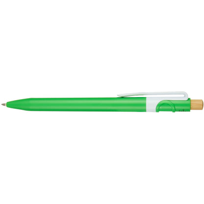 Front View of Green Sunburst Recycled Gel Pen plain