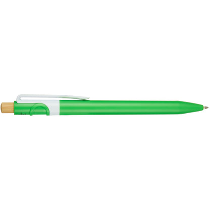 Front View of Green Sunburst Recycled Gel Pen plain