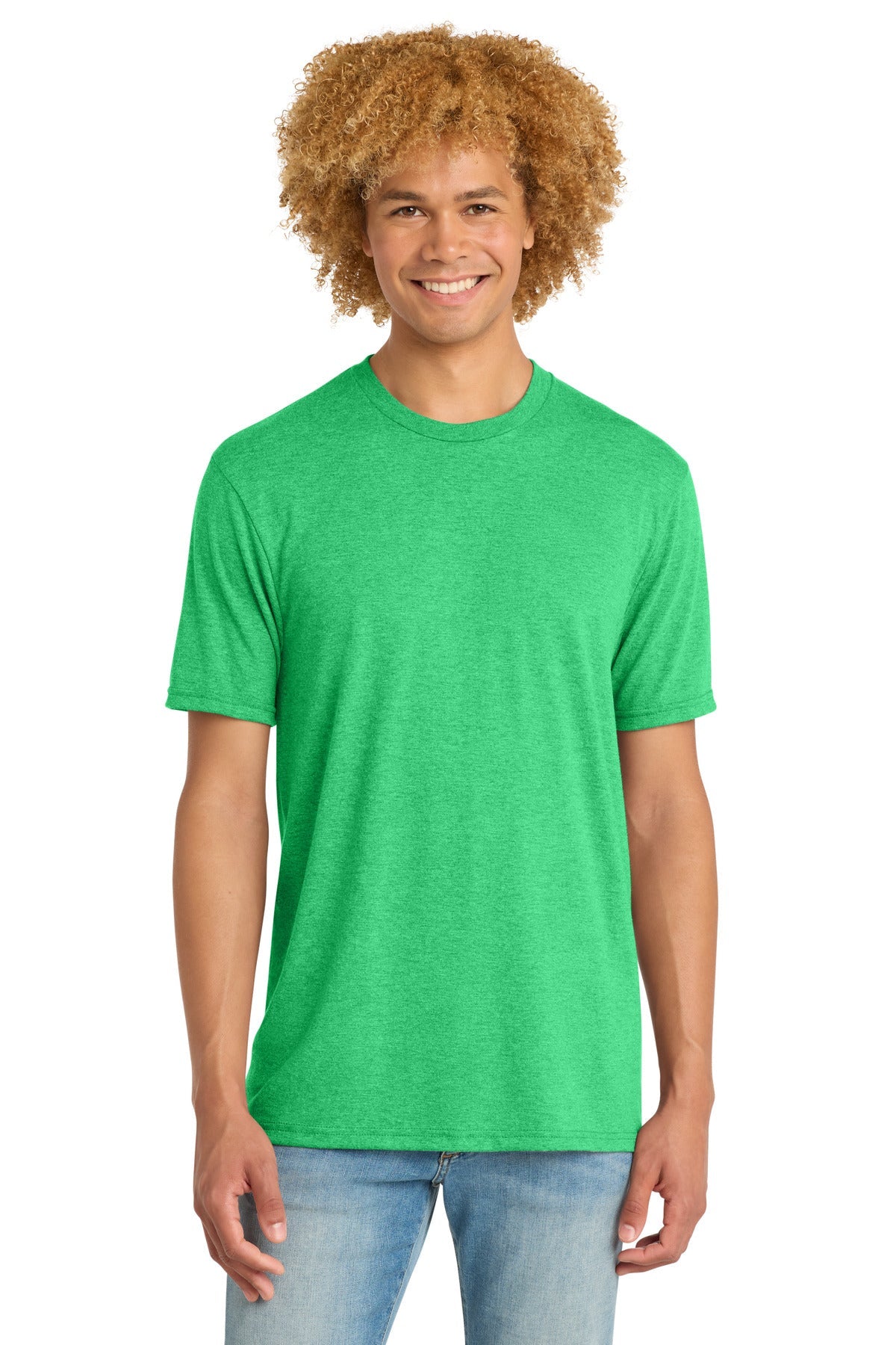 Front View of GreenFrost District Perfect Tri DTG Tee DM130DTG