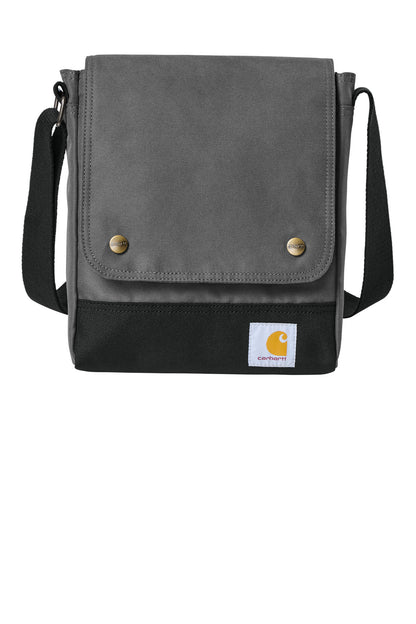 Front View of Grey Carhartt Crossbody Snap Bag CTB0000606