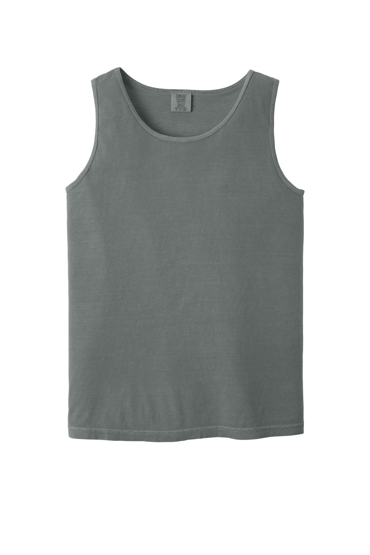 Front View of Grey COMFORT COLORS Heavyweight Ring Spun Tank Top. 9360