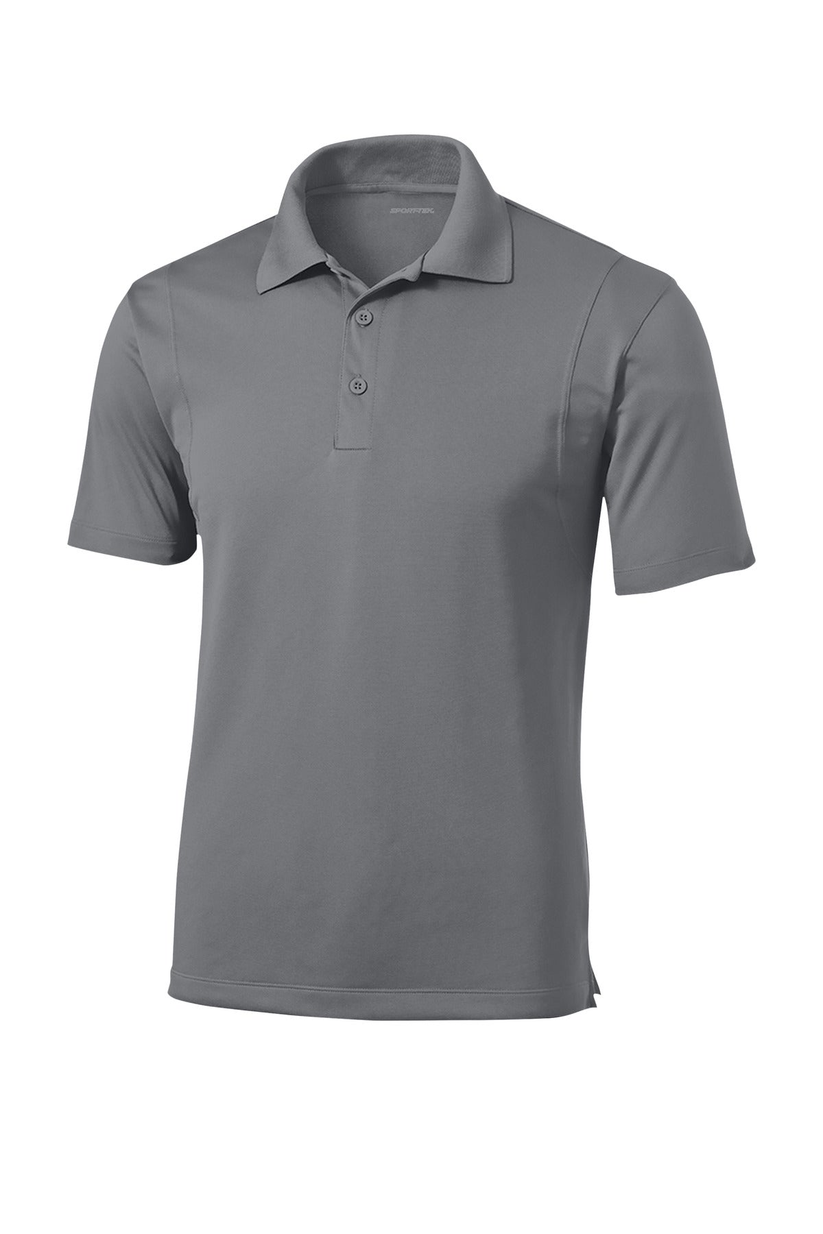Front View of Grey Concrete Sport-Tek Micropique Sport-Wick Polo. ST650
