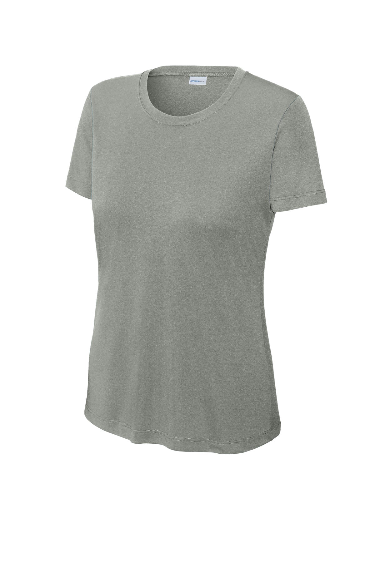 Front View of Grey Concrete Sport-Tek Women's PosiCharge Competitor Tee. LST350