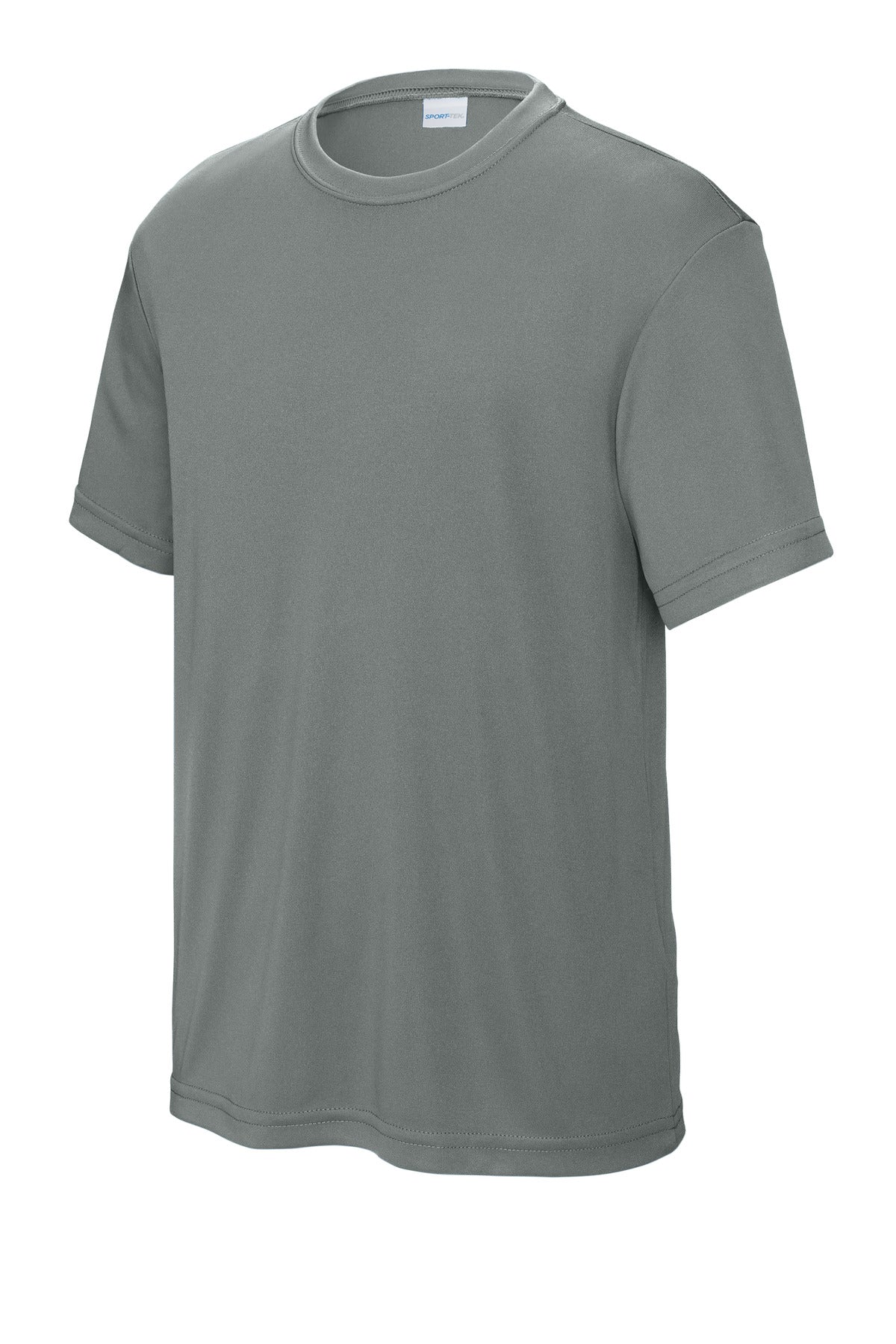 Front View of Grey Concrete Sport-Tek Youth PosiCharge Competitor Tee. YST350