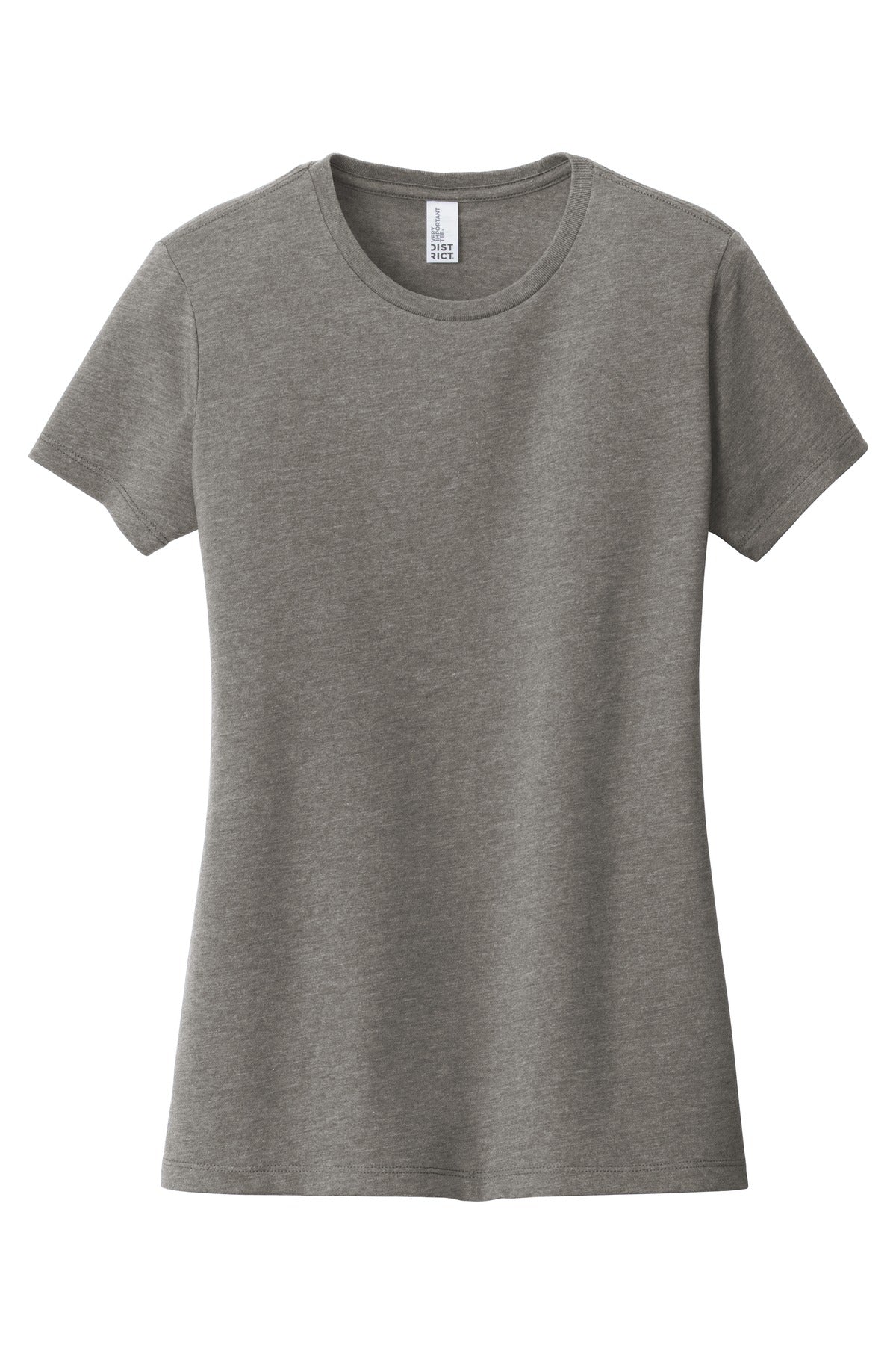 Front View of Grey Frost District Women's Very Important Tee . DT6002