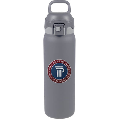 Front View of Grey Rhine 2 in 1 Vacuum Eco-Friendly Bottle 30oz