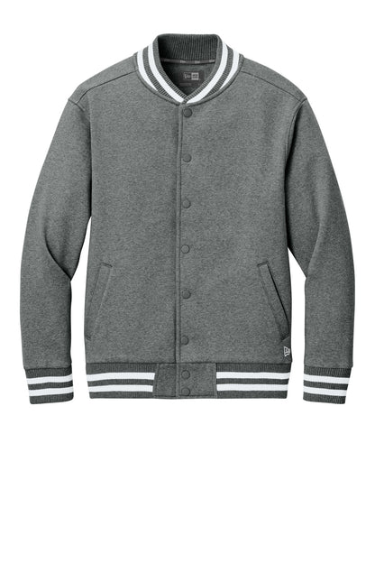 Front View of GreyFrost New Era Varsity Heavyweight Fleece Jacket NEA560