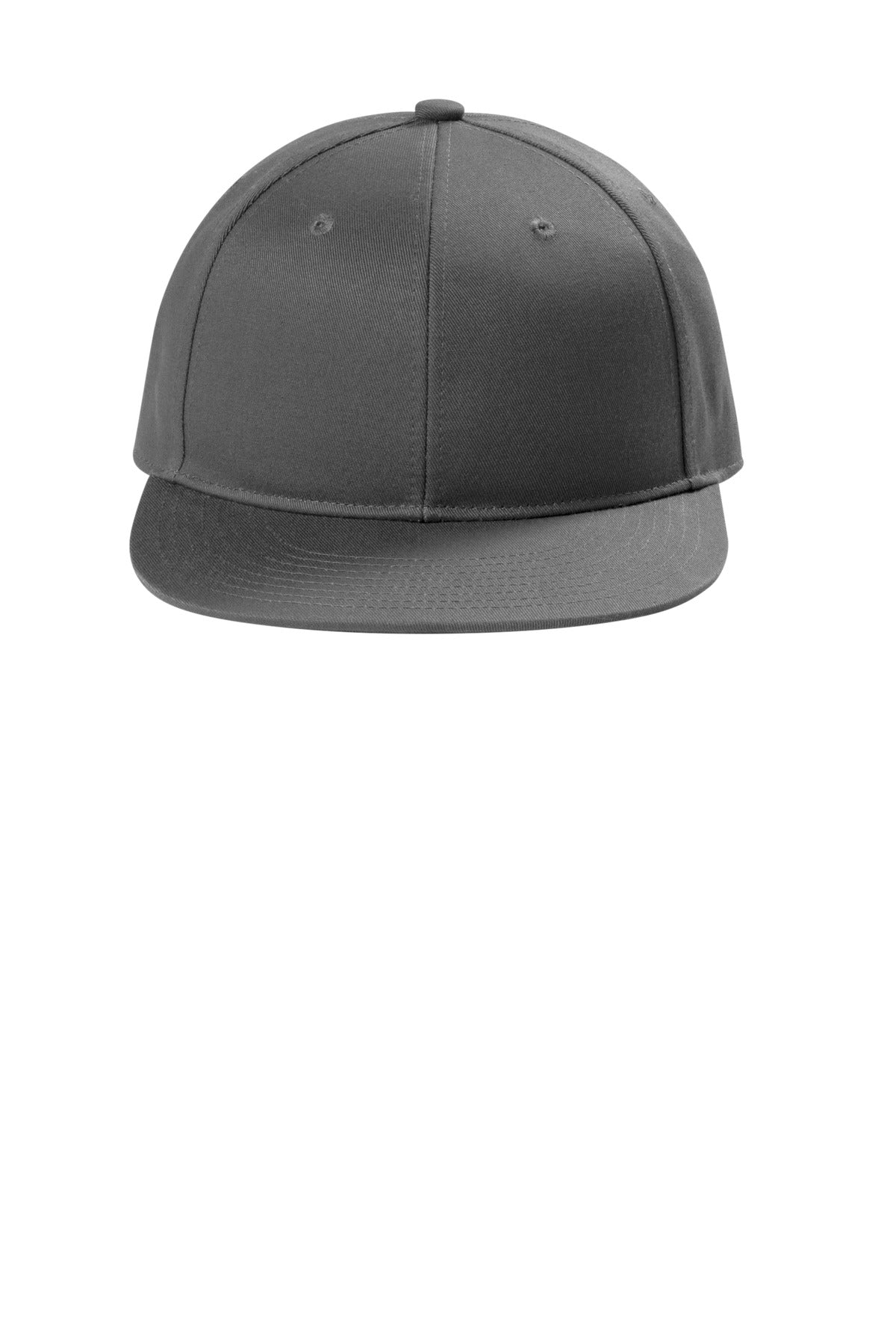 Front View of GreySteel Port Authority Snapback Flat Bill Cap C406