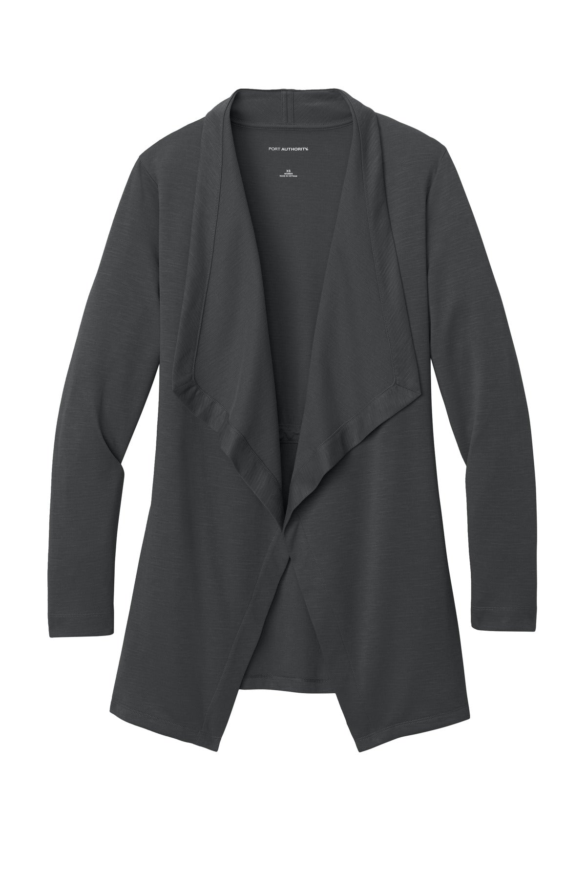 Front View of GreySteel Port Authority Women's Breakwater Open Cardigan LK820