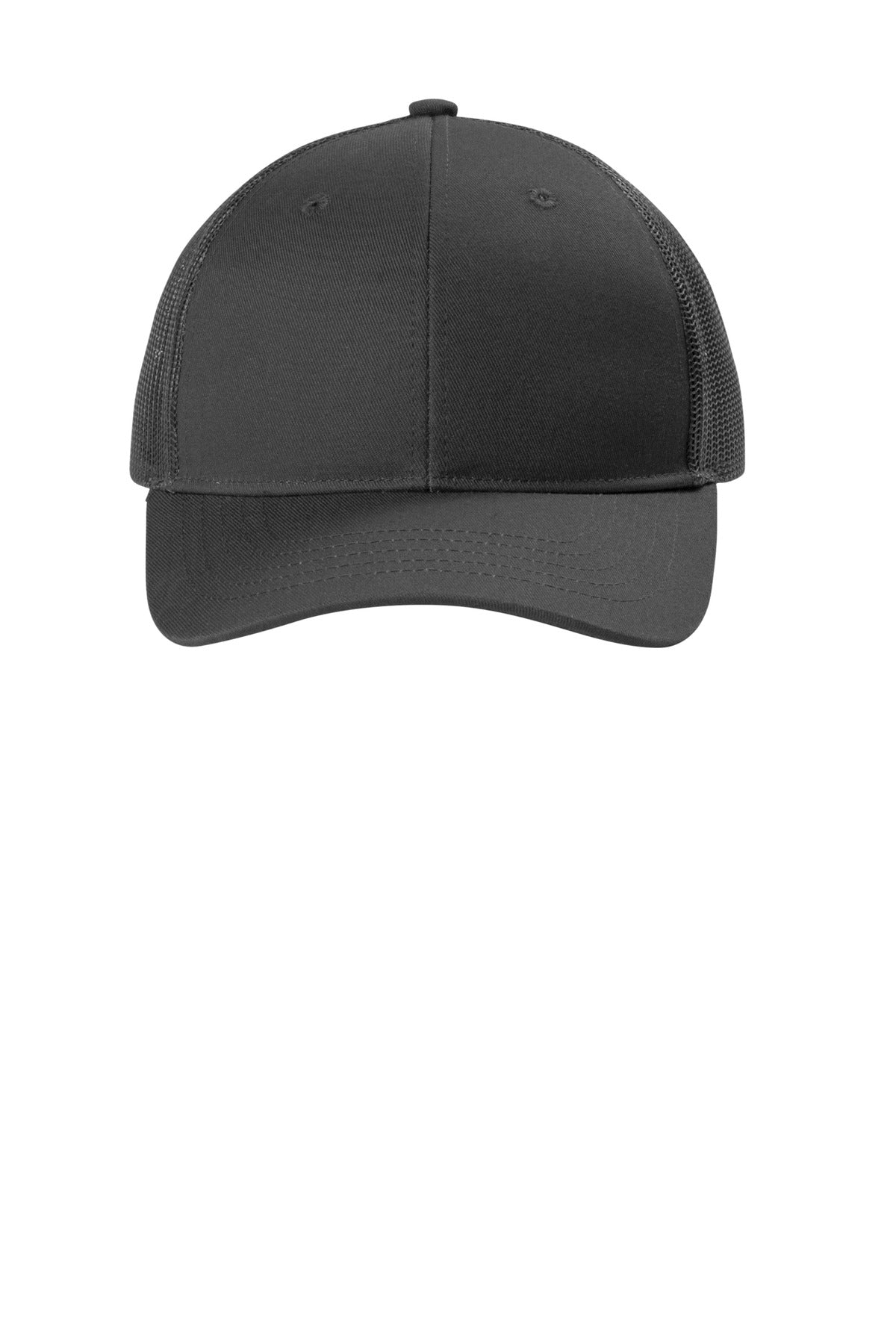 Front View of GreySteel Port Authority Youth Snapback Trucker Cap YC402
