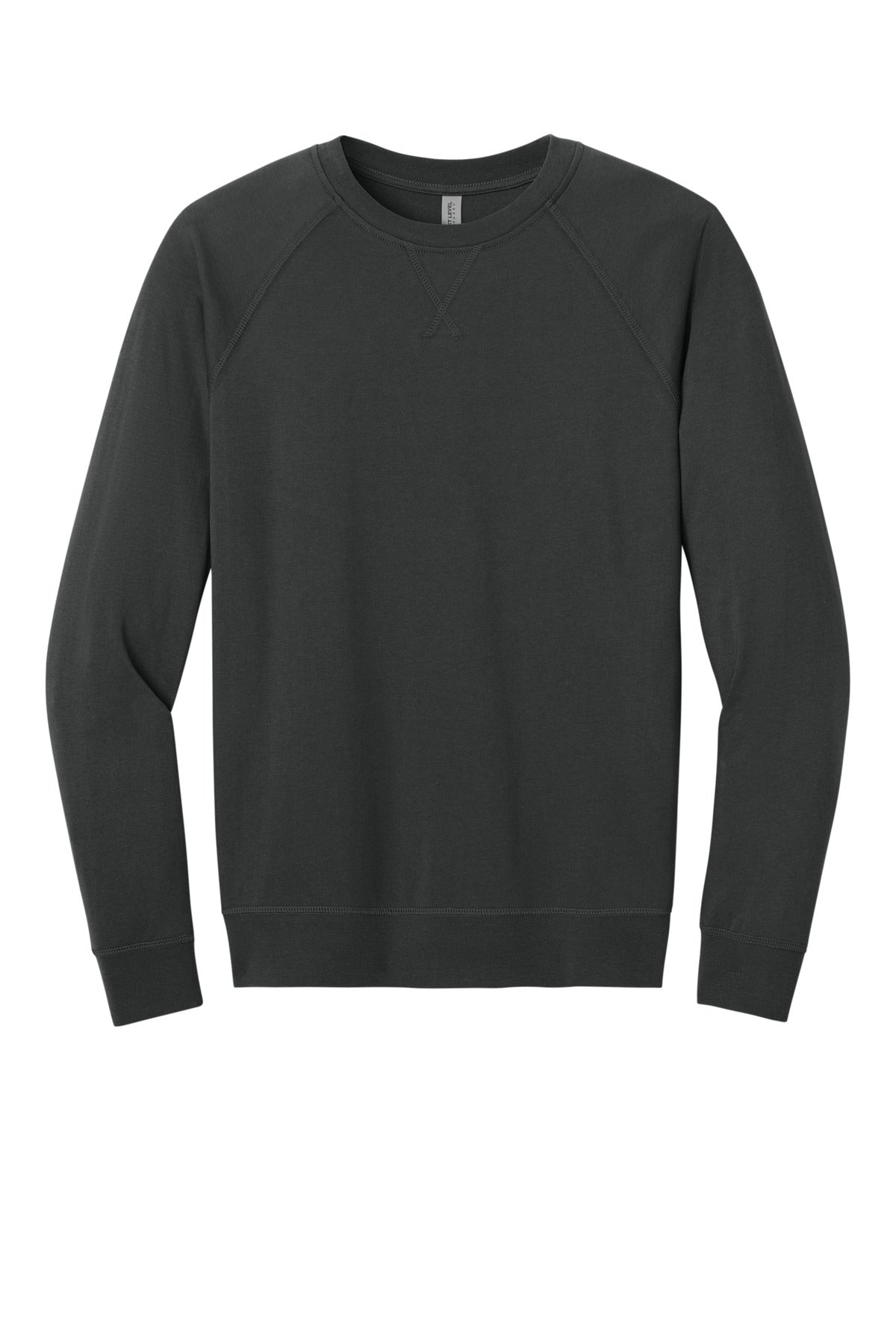Front View of GrphBlack Next Level Apparel Laguna Raglan Sweatshirt NL9000