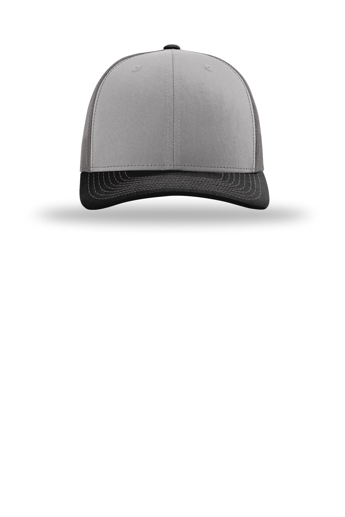 Front View of Gry/Chr/Bk Richardson Trucker Cap 112