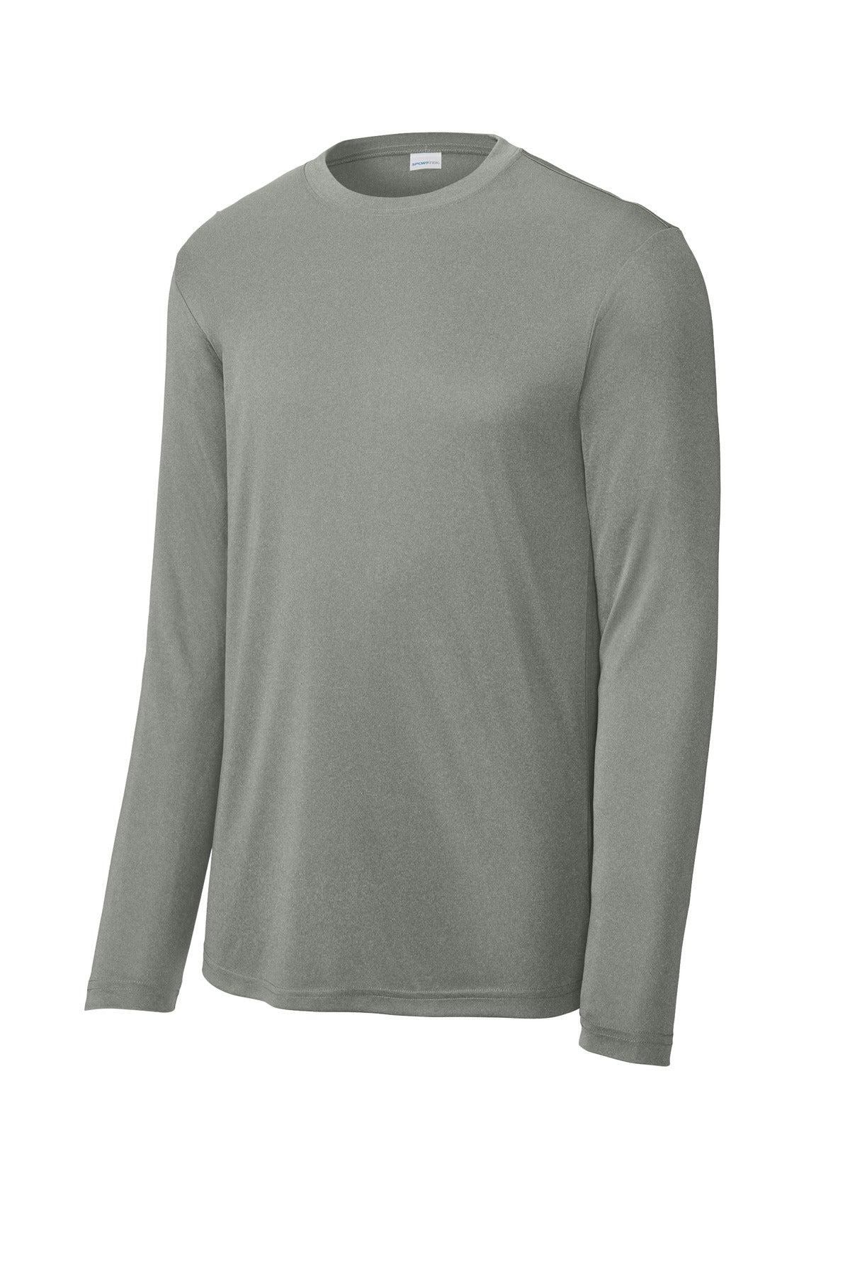 Front View of GryConHthr Sport-Tek Long Sleeve PosiCharge Competitor Tee. ST350LS