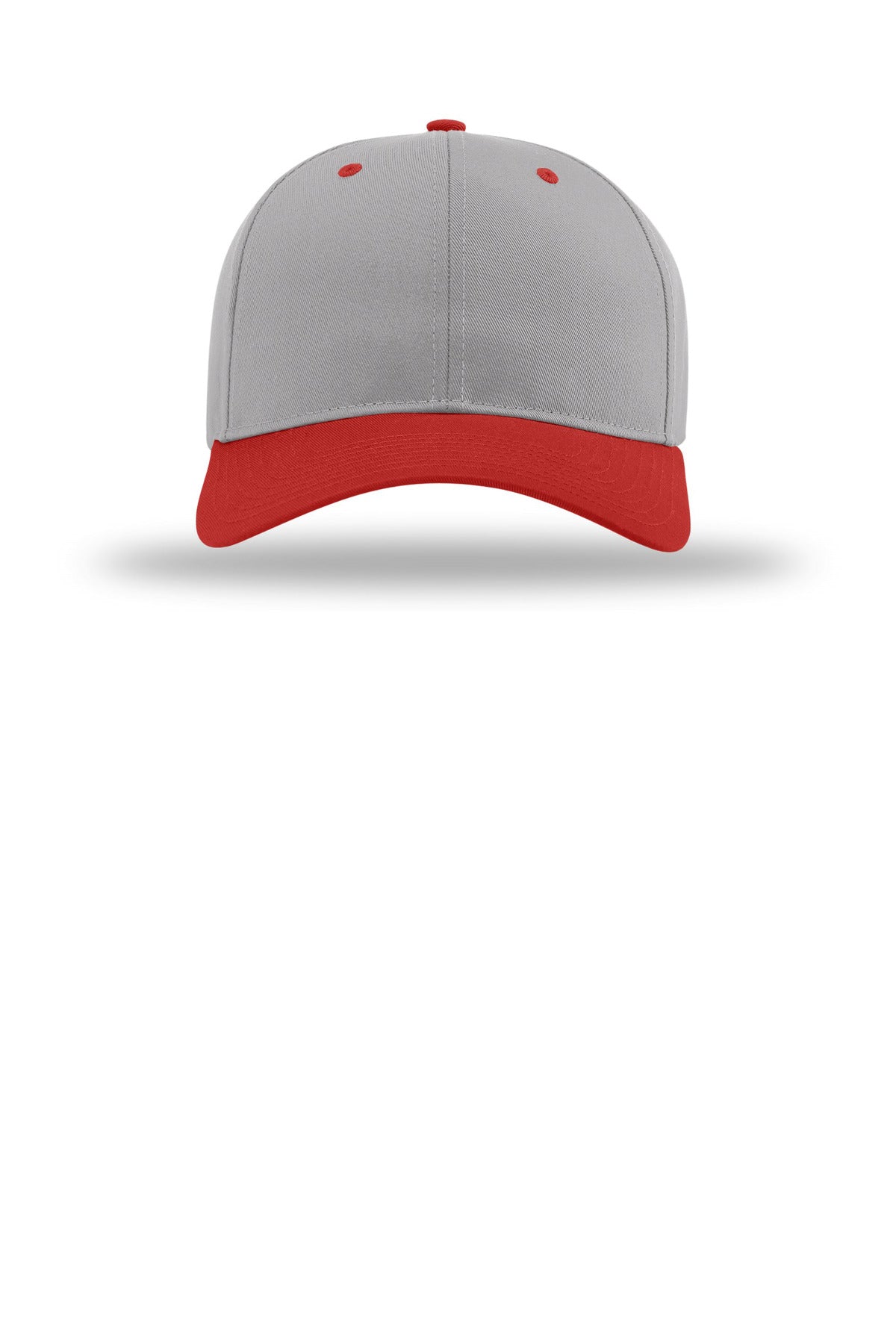 Front View of Gry/Gry/Rd Richardson Pro Twill Snapback 212