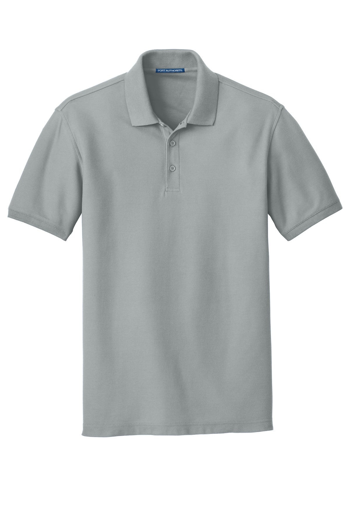 Front View of Gusty Grey Port Authority Core Classic Pique Polo. K100