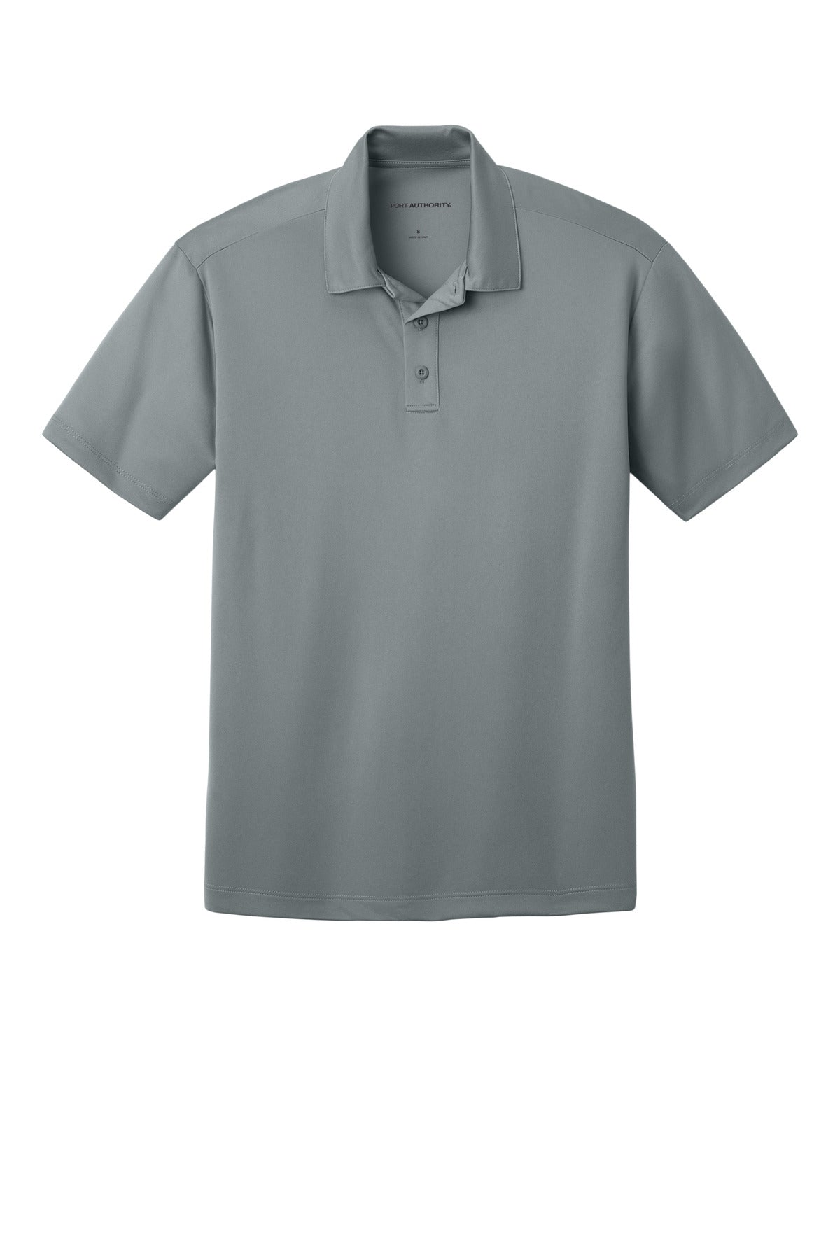 Front View of Gusty Grey Port Authority Silk Touch Performance Polo. K540