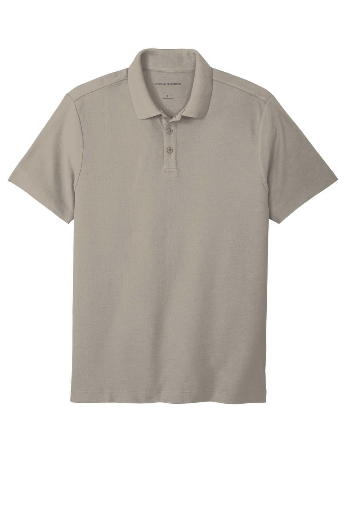 Front View of GustyGrey Port Authority SuperPro React Polo. K810