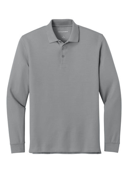 Front View of GustyGrey Port Authority Wearever Signature Pique Long Sleeve Polo K200LS