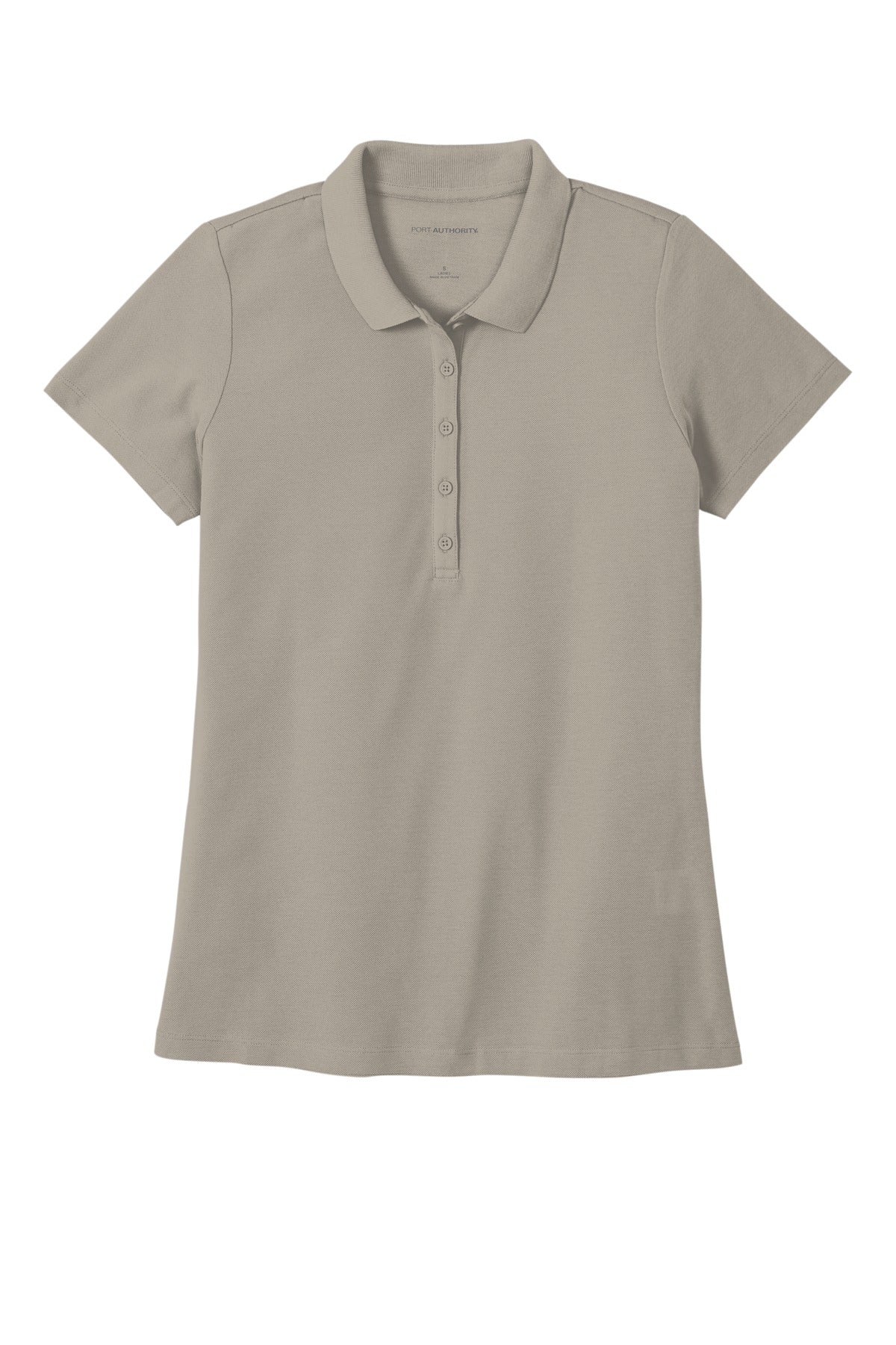 Front View of GustyGrey Port Authority Women's SuperPro React Polo. LK810