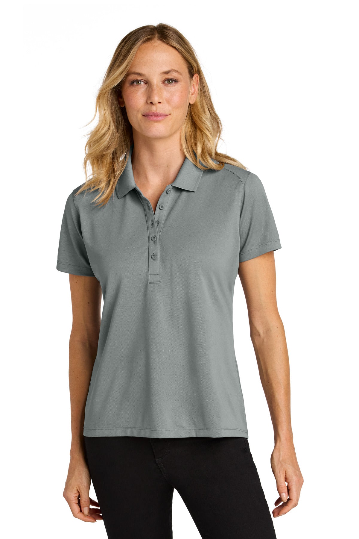 Front View of GustyGrey Port Authority Women's Wearever Performance Pique Polo LK240