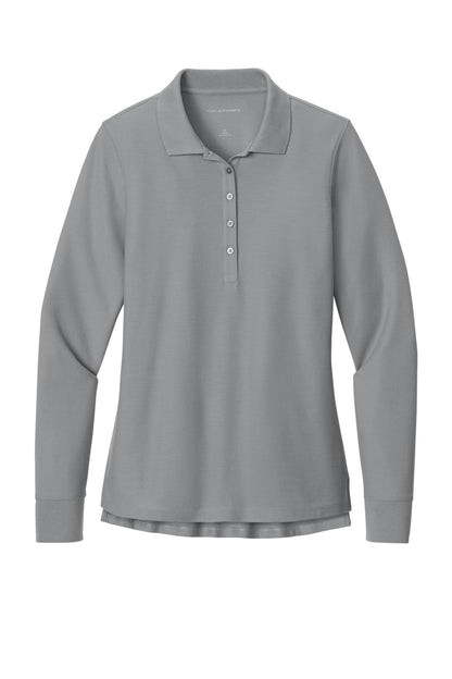 Front View of GustyGrey Port Authority Women's Wearever Signature Pique Long Sleeve Polo LK200LS